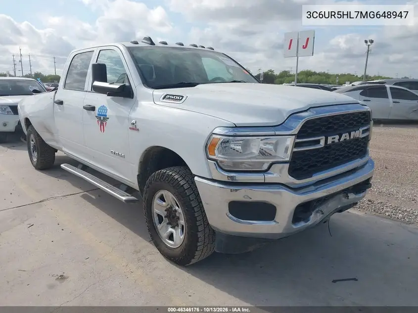 3C6UR5HL7MG648947 — 2021 RAM 2500, фото 2 с аукциона IAAI, Не указано