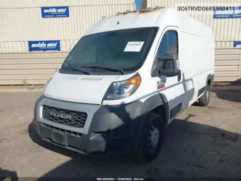 2019 Ram Promaster 2500 High Roof 159 Wb VIN 3C6TRVDG6KE550411 фото 2