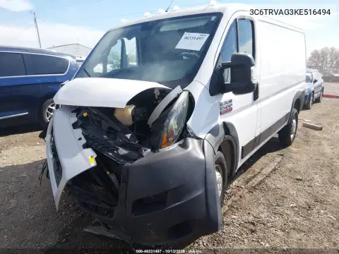 2019 Ram Promaster 1500 Low Roof 136 Wb VIN 3C6TRVAG3KE516494 фото 2
