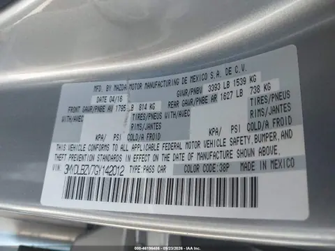 2016 Scion IA VIN 3MYDLBZV7GY142012 фото 9