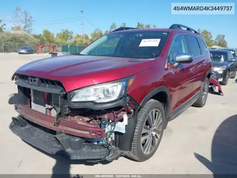 2019 Subaru Ascent Touring VIN 4S4WMARD4K3449737 фото 3