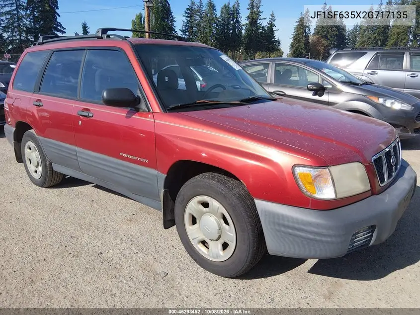 2002 Subaru Forester L VIN JF1SF635X2G717135 фото 2