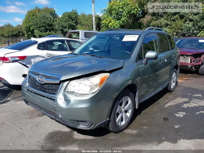 2015 Subaru Forester 2.5I Premium VIN JF2SJADCXFH511629 фото 3