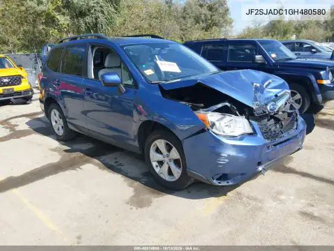 JF2SJADC1GH480580 — 2016 Subaru Forester, Передняя часть, фото до ремонта
