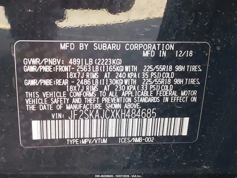 2019 Subaru Forester Sport VIN JF2SKAJCXKH484685 фото 10