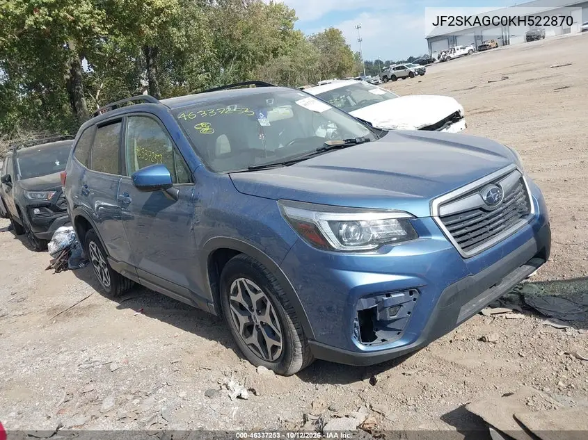 2019 Subaru Forester Premium VIN JF2SKAGC0KH522870 фото 1