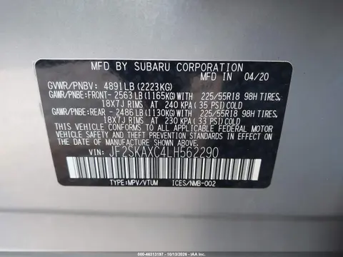 2020 Subaru Forester Touring VIN JF2SKAXC4LH562290 фото 10
