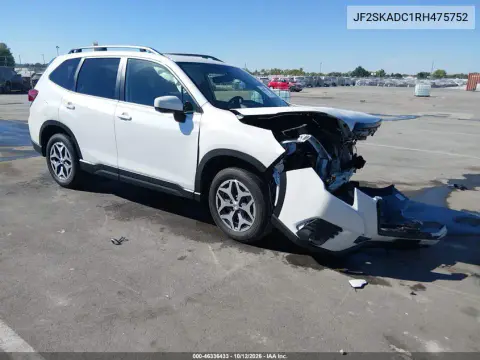 JF2SKADC1RH475752 — 2024 Subaru Forester, Передняя часть, фото до ремонта