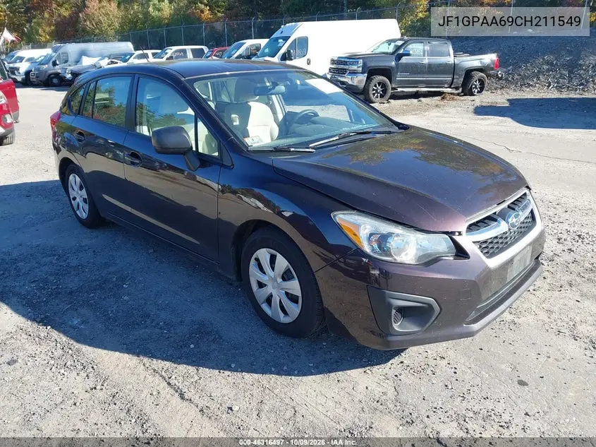 2012 Subaru Impreza 2.0I VIN JF1GPAA69CH211549 фото 2