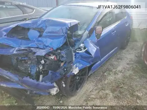 2015 Subaru Impreza Wrx VIN JF1VA1J62F9806041 фото 2