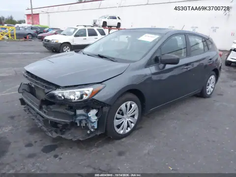 4S3GTAA69K3700728 — 2019 Subaru Impreza, фото 3 с аукциона IAAI, Передняя часть справа