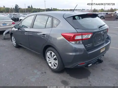 4S3GTAA69K3700728 — 2019 Subaru Impreza, фото 4 с аукциона IAAI, Передняя часть справа