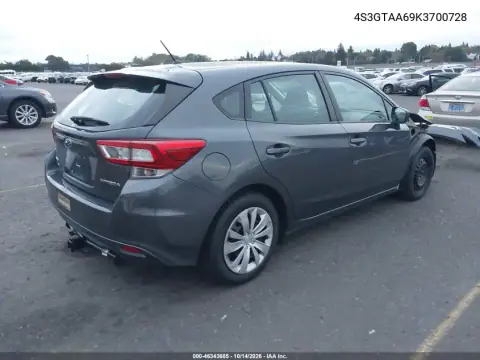 4S3GTAA69K3700728 — 2019 Subaru Impreza, фото 5 с аукциона IAAI, Передняя часть справа