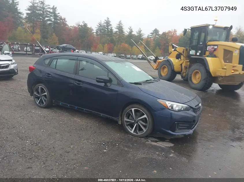 2020 Subaru Impreza Sport 5-Door VIN 4S3GTAL67L3707949 фото 2