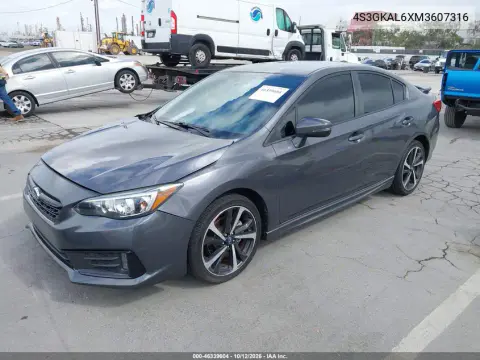 2021 Subaru Impreza Sport VIN 4S3GKAL6XM3607316 фото 3