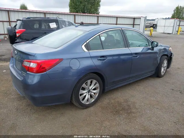 4S3BNAF69F3021402 — 2015 Subaru Legacy 2.5I Premium, фото 4 с аукциона IAAI 29.09.2026, Передняя часть справа