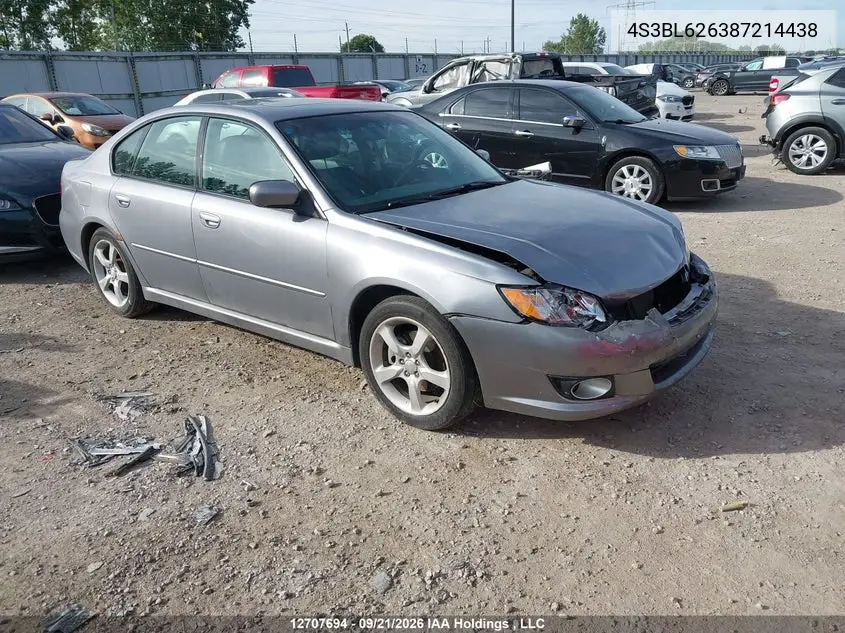 2008 Subaru Legacy 2.5 I Limited Package VIN 4S3BL626387214438 фото 1