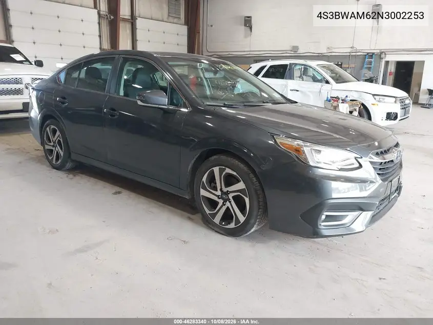 2022 Subaru Legacy Limited VIN 4S3BWAM62N3002253 фото 2