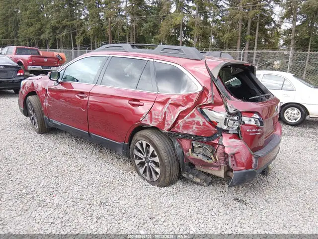 4S4BSANC2G3336393 — 2016 Subaru Outback 2.5I Limited, фото 3 с аукциона IAAI 14.10.2026, Задняя часть
