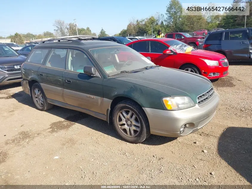 2002 Subaru Outback VIN 4S3BH665427666442 фото 2