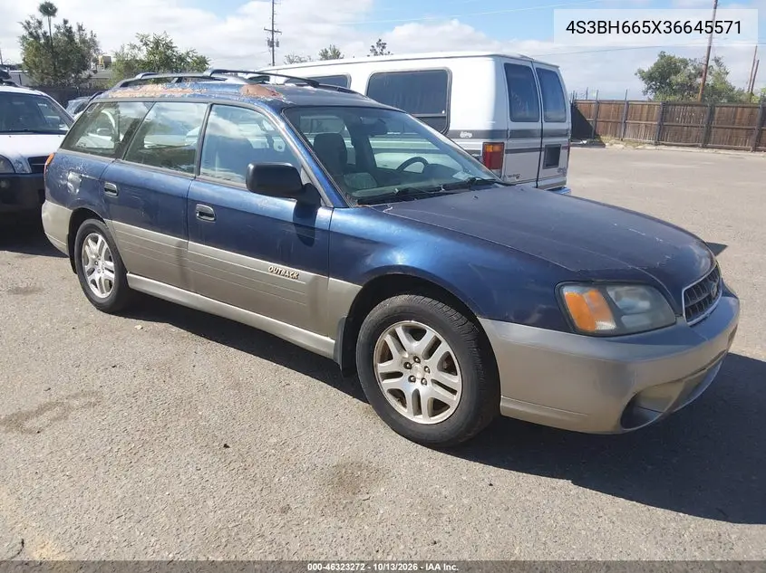 4S3BH665X36645571 — 2003 Subaru Outback, фото 2 с аукциона IAAI, Естественный износ
