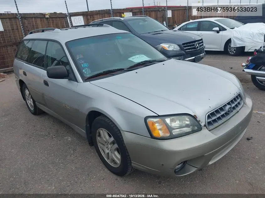 4S3BH675936633023 — 2003 Subaru Outback, фото 2 с аукциона IAAI, Задняя часть