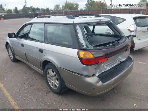 4S3BH675936633023 — 2003 Subaru Outback, фото 4 с аукциона IAAI, Задняя часть