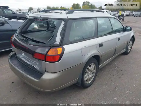 4S3BH675936633023 — 2003 Subaru Outback, фото 5 с аукциона IAAI, Задняя часть