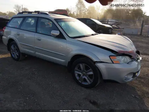 2006 Subaru Outback 3.0R L.l. Bean Edition VIN 4S4BP86C764338951 фото 2