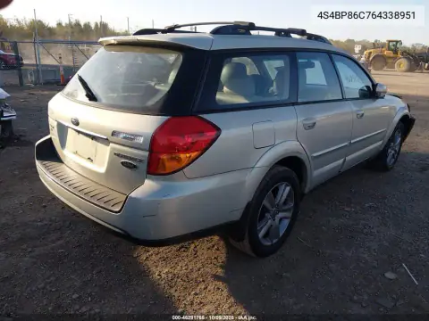 2006 Subaru Outback 3.0R L.l. Bean Edition VIN 4S4BP86C764338951 фото 5