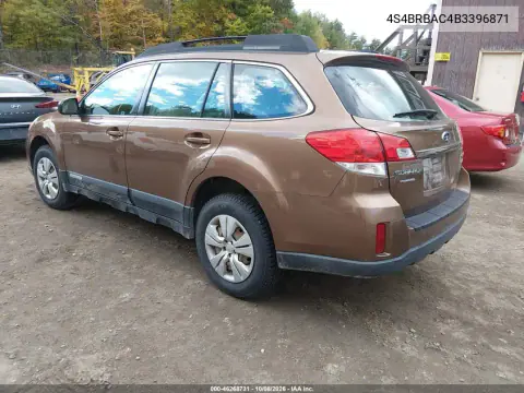 2011 Subaru Outback 2.5I VIN 4S4BRBAC4B3396871 фото 3