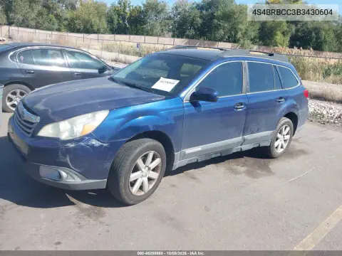 2011 Subaru Outback 2.5I Premium VIN 4S4BRBCC3B3430604 фото 2