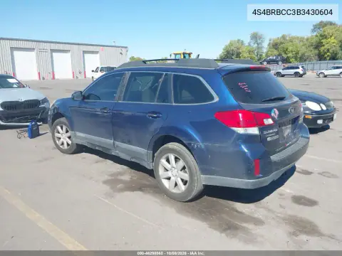 2011 Subaru Outback 2.5I Premium VIN 4S4BRBCC3B3430604 фото 3