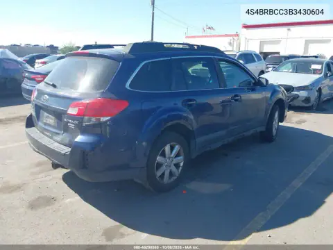 2011 Subaru Outback 2.5I Premium VIN 4S4BRBCC3B3430604 фото 4