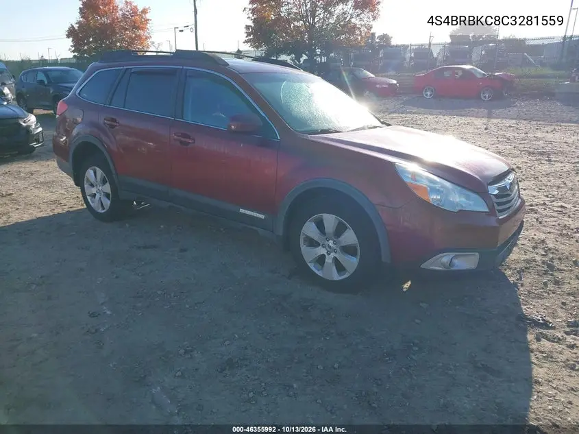 2012 Subaru Outback 2.5I Limited VIN 4S4BRBKC8C3281559 фото 1