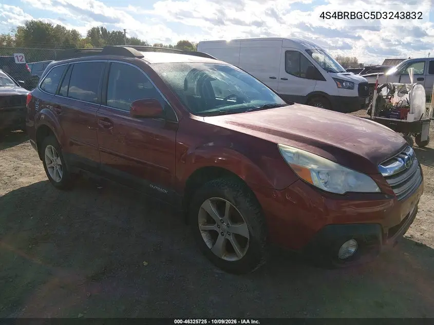 2013 Subaru Outback 2.5I Premium VIN 4S4BRBGC5D3243832 фото 2