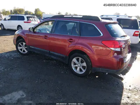2013 Subaru Outback 2.5I Premium VIN 4S4BRBCC4D3238840 фото 4