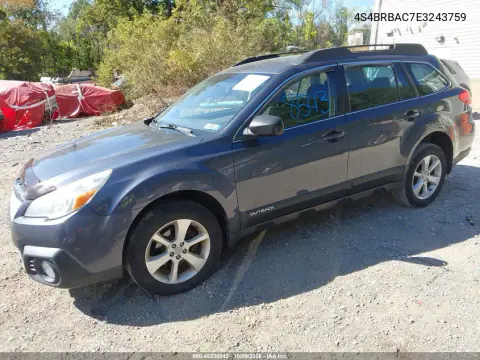 2014 Subaru Outback 2.5I VIN 4S4BRBAC7E3243759 фото 3