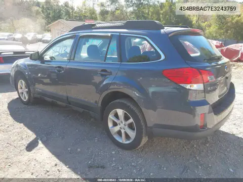 2014 Subaru Outback 2.5I VIN 4S4BRBAC7E3243759 фото 4