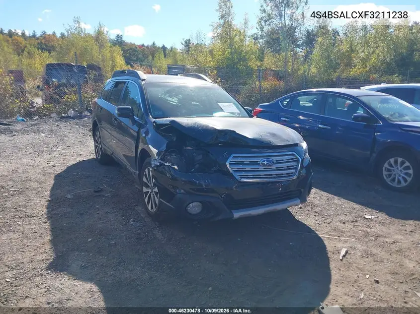 2015 Subaru Outback 2.5I Limited VIN 4S4BSALCXF3211238 фото 2