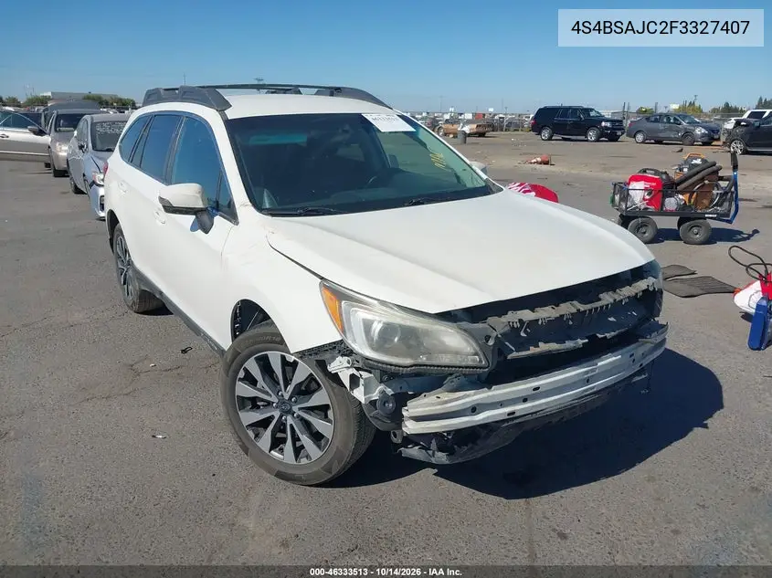 4S4BSAJC2F3327407 Subaru Outback 2015 — повреждение Передняя часть, фото до ремонта