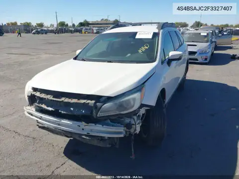 4S4BSAJC2F3327407 — 2015 Subaru Outback, фото 2 с аукциона IAAI, Передняя часть