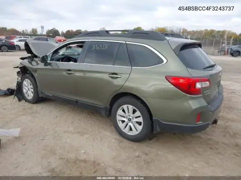 4S4BSBCC4F3243737 — 2015 Subaru Outback, фото 3 с аукциона IAAI, Передняя часть
