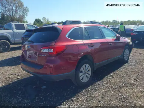 2016 Subaru Outback 2.5I Premium VIN 4S4BSBEC2G3280946 фото 5