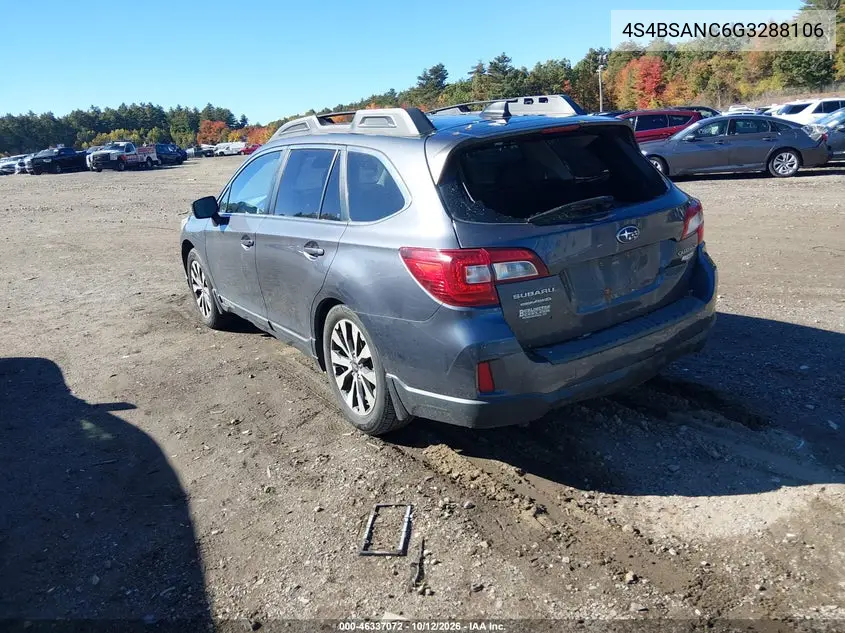 2016 Subaru Outback 2.5I Limited VIN 4S4BSANC6G3288106 фото 4
