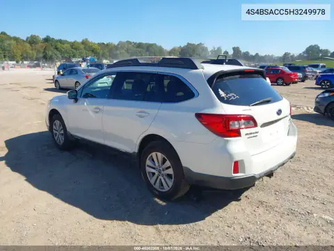 2017 Subaru Outback 2.5I Premium VIN 4S4BSACC5H3249978 фото 3