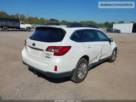 2017 Subaru Outback 2.5I Premium VIN 4S4BSACC5H3249978 фото 4