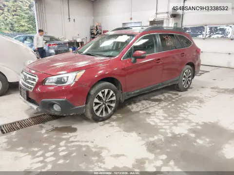 2017 Subaru Outback 2.5I Limited VIN 4S4BSANC9H3338532 фото 3