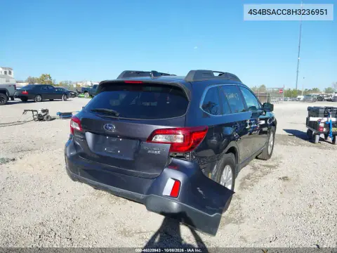 2017 Subaru Outback 2.5I Premium VIN 4S4BSACC8H3236951 фото 5