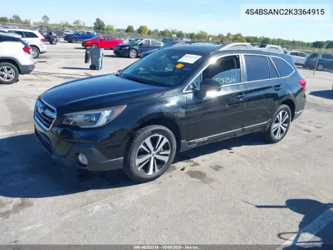 2019 Subaru Outback 2.5I Limited VIN 4S4BSANC2K3364915 фото 3